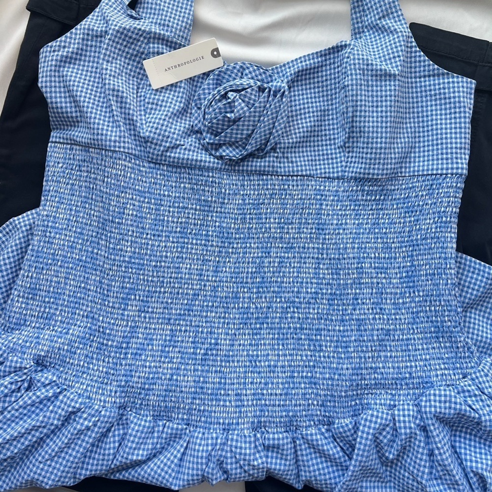 NWT Mauve Smocked Rosette Drop Waist Mini Dress✨ - Picture 2 of 11